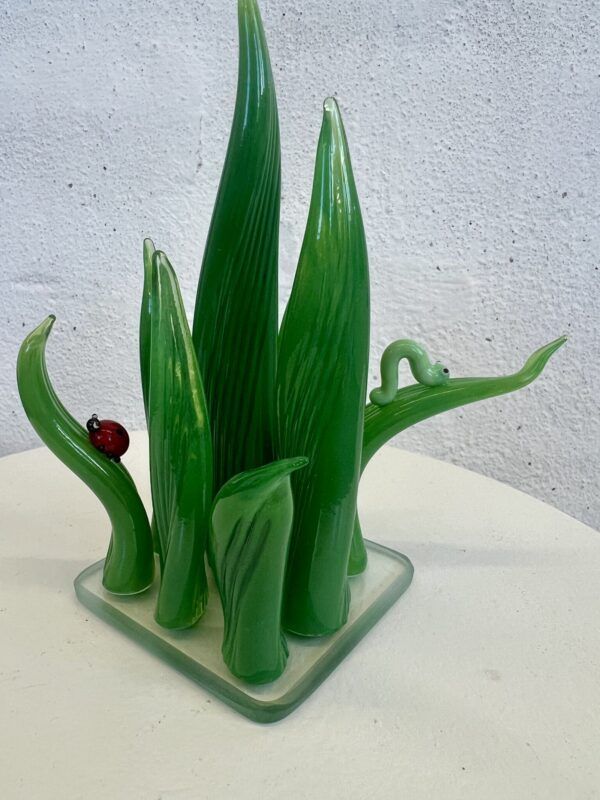 Karen Nyholm, galleri kbh kunst, mundblæst glas, græs, grønt, skulptur, billig kunst
