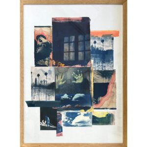 Anne Risum, collage, cyanotypi, akvarel, kunst, galleri, kbh kunst, billig kunst